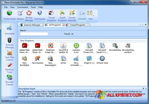 Screenshot Revo Uninstaller Pro untuk Windows XP